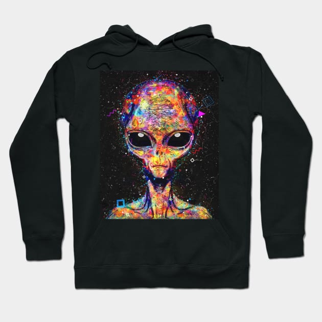 geometric alien Hoodie by circlestances